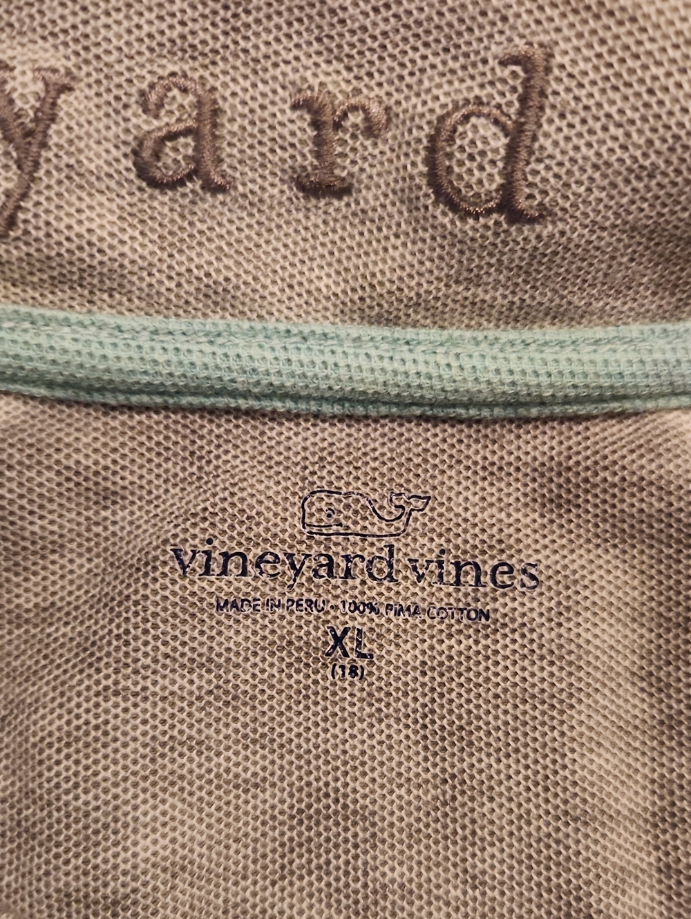 Vineyard Vines Boys Aqua Quarter-Zip Pullover - Picture 5 of 6